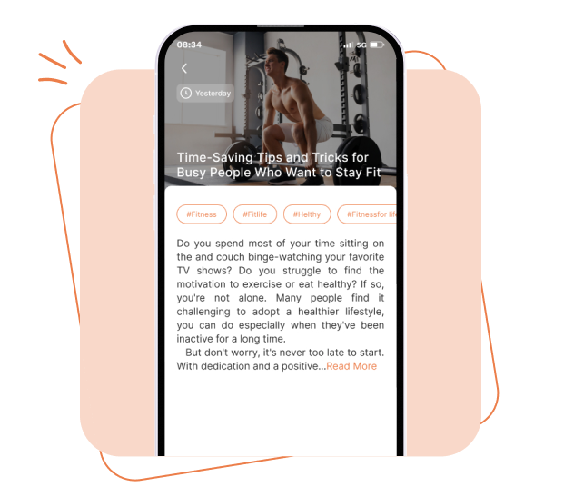 Blog reading Preview through Gym Workout App Blog Administration