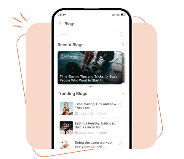 Serch Blog in App Through Fitness App Blog Managemnet