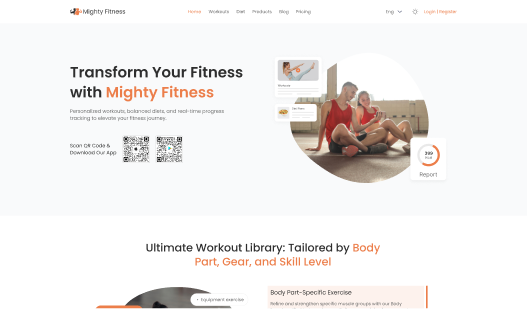 Mighty Fitness website