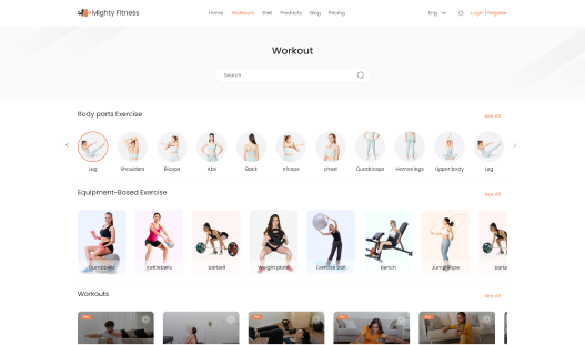 Workout page